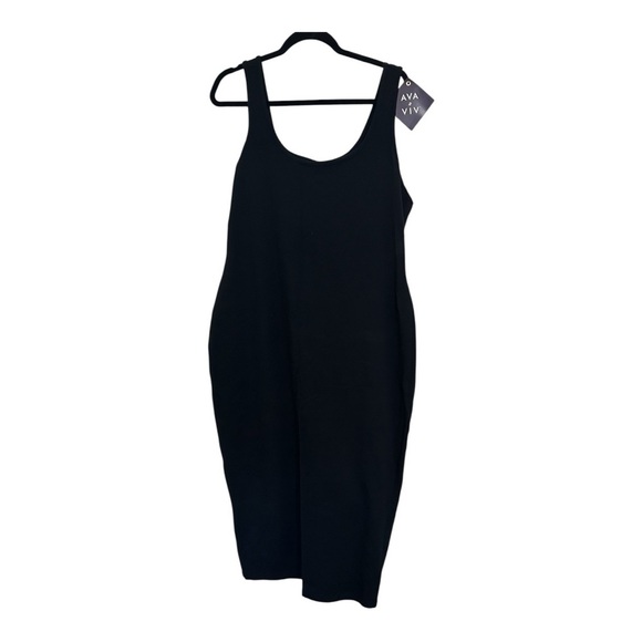 Target Black Sheath Midi Dress Sleeveless Scoop Neck - Picture 2 of 6